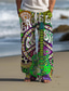 preiswerte Herren Unterteile in Übergröße-Gitarre Hippie Herren Resort 3D-gedruckte Freizeithose Hose elastische Taille Kordelzug lockere Passform gerades Bein Sommer Strandhose S bis 3XL