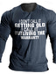 preiswerte Männer Grafik Tshirt-Graphic Ich nenne es nicht „alt werden“, sondern „die Garantiezeit überdauern“. Designer Brautkleider schlicht Streetstyle Herren 3D-Druck T Shirt Sports Outdoor Festtage Ausgehen T-Shirt Schwarz
