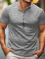billige Casual T-shirts til mænd-Herre Henley-skjorte Tee Top Vanlig Henley Gade Ferierejse Kort Ærme Tøj Mode Designer Basale