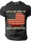 Χαμηλού Κόστους Ανδρικό Γραφικό T-shirt-Γραφική Αμερικάνικη σημαία Ρετρό / Βίντατζ Καθημερινό Στυλ δρόμου Ανδρικά 3D εκτύπωση Μπλουζάκι Υπαίθρια Αθλήματα Αργίες Εξόδου Κοντομάνικη μπλούζα Μαύρο Βαθυγάλαζο Πράσινο Χακί Κοντομάνικο