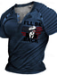 Χαμηλού Κόστους Ανδρικό Γραφικό T-shirt-Γραφική Ατού Αμερικάνικη σημαία Καθημερινά Ρετρό / Βίντατζ Καθημερινό Ανδρικά Πουκάμισο Henley Πουκάμισο Raglan T Υπαίθρια Αθλήματα Αργίες Εξόδου Κοντομάνικη μπλούζα Βαθυγάλαζο Καφέ Πράσινο Χακί
