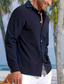 Χαμηλού Κόστους ανδρικά λινά πουκάμισα-Ανδρικά Πουκάμισο λινό πουκάμισο Πουκάμισο με κουμπιά Πουκάμισο παραλίας Βαθυγάλαζο Μακρυμάνικο Σκέτο Πέτο Άνοιξη &amp; Χειμώνας Causal Καθημερινά Ρούχα