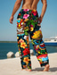 cheap Men&#039;s Plus Size Bottoms-Tiki Tropical Aloha Men&#039;s Resort 3D Printed Casual Pants Trousers Elastic Waist Drawstring Loose Fit Straight-Leg Summer Beach Pants S TO 3XL