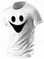 baratos T-shirt Homem estampado gráfico-Camiseta masculina de algodão estampada com rosto engraçado, camisa clássica esportiva de manga curta, camiseta confortável, esportes ao ar livre, férias, verão, roupas de grife
