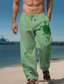 cheap Linen Pants-Animal Turtle Hawaiian Casual Men&#039;s Elastic Drawstring Design Pants Trousers Straight-Leg Trousers Outdoor Daily Wear Streetwear 20% Linen Mid Waist Elasticity Pants