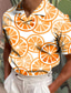 tanie Koszulki polo z nadrukiem-Cytrynowy Geometria Męskie Ośrodek wczasowy 3D Nadruk Koszulka polo polo golfowe Na zewnątrz Dzienne zużycie Streetwear Koszulka polo Pique Krótki rękaw Kubański kołnierz Koszulki polo Biały Żółty