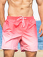 cheap Mens Active Shorts-Men&#039;s Board Shorts Summer Shorts Beach Shorts Pool Summer Beach Swimming Soft Comfortable Pocket Drawstring Elastic Waist Gradient Short Gymnatics Casual Activewear Pink Red
