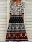 cheap Print Dresses-Women&#039;s Polyester Floral Tribal Pocket Print Split Neck Midi Dress Vintage Ethnic Daily Date Half Sleeve Summer Spring