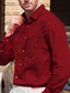voordelige casual herenoverhemden-Voor heren Overhemd Overhemd met knopen Normaal shirt Rood Lange mouw Stip Revers Dagelijks Vakantie Voorvak Kleding Modieus Casual Comfortabel