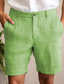 cheap Men&#039;s Shorts-Men&#039;s Shorts Linen Shorts Summer Shorts Zipper Button Pocket Plain Comfort Breathable Outdoor Daily Going out Fashion Casual Black White