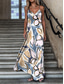 cheap Floral Dress-Women&#039;s Maxi Dress Sundress A Line Dress Floral Dress Streetwear Maxi Flowy Vacation Street Casual Regular Fit Floral Sleeveless Strap Blue Summer Spring