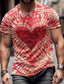 cheap Men&#039;s Graphic Tshirts-Valentine&#039;s Day Heart Graphic Tie Dye Men&#039;s Daily Designer Casual 3D Print T shirt Tee Valentine&#039;s Day Holiday Going out T shirt Pink Red &amp; White Purple Short Sleeve Crew Neck Shirt Spring &amp; Summer