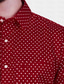 baratos camisas masculinas casuais-Homens Camisa Social camisa de botão Camisa casual Vermelho Manga Longa Poá Lapela Diário Férias Bolso frontal Roupa Moda Casual Confortável