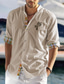 cheap Men&#039;s Printed Shirts-Plaid / Check Palm Tree Men&#039;s Resort Hawaiian 3D Printed Shirt Hawaiian Holiday Daily Wear Spring &amp; Summer Standing Collar Long Sleeve Blue Green Khaki S M L Polyester Shirt