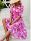 cheap Casual Floral Dresses-Women&#039;s Casual Dress Floral Print V Neck Midi Dress Ethnic Boho Vacation Short Sleeve Summer