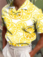 Недорогие Поло с графическим принтом-Лимонный Геометрия Муж. Прибегнуть 3D С принтом Футболка-поло поло для гольфа на открытом воздухе На каждый день Уличная одежда Рубашка-поло из пике С короткими рукавами кубинский воротник