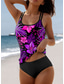 voordelige Tankini&#039;s-Dames Badpakken Tankini 2 Delig Short Badpak 2 Delig Print Vakantie Strandkleding Bloemige Mouwloos Zwemkleding