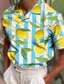 olcso Grafikai mintás póló-Citrom Geometria Férfi Üdülő 3D Nyomtatott POLO trikó golf póló Szabadtéri Hétköznapi viselet Utcai öltözék Pique pólóing Rövid ujjú Kubai nyakörv Pólóingek Fehér Sárga Nyár S M L Mikroelasztikus