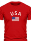 preiswerte Männer Grafik Tshirt-Amerikanische Flagge, grafisches Baumwoll-T-Shirt für Herren, sportlich, klassisch, lässig, kurzärmelig, bequemes T-Shirt, Sport, Outdoor, Urlaub, Sommer, Modedesigner-Kleidung