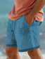 cheap Men&#039;s Shorts-Men&#039;s Cotton Linen Shorts Summer Shorts Beach Shorts Print Drawstring Elastic Waist Sun Comfort Breathable Short Outdoor Holiday Going out Cotton Blend Hawaiian Ethnic Style White Army Green