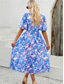 cheap Casual Floral Dresses-Women&#039;s Casual Dress Floral Print V Neck Midi Dress Ethnic Boho Vacation Short Sleeve Summer