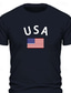 billiga Grafisk T-shirt för män-amerikansk flagga grafisk bomull t-shirt för män sport klassisk fritidsskjorta kortärmad bekväm t-shirt sport utomhus semester sommar modedesigner kläder