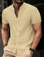 Χαμηλού Κόστους ανδρικά λινά πουκάμισα-Ανδρικά Πουκάμισο λινό πουκάμισο Πουκάμισο με κουμπιά Καλοκαιρινό πουκάμισο Πουκάμισο παραλίας Μαύρο Λευκό Κίτρινο Κοντομάνικο Σκέτο Γιακάς Καλοκαίρι Causal Καθημερινά Ρούχα