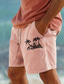 billige Herreshorts-coconut tree menns 10 % linshorts sommer hawaiiansk shorts strandshorts print snøring elastisk midje pustende myk kort uformell hverdagsferie streetwear