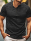 baratos Camisetas masculinas casuais-Homens Camisa Henley T-shirt Tecido Henley Rua Férias Manga Curta Roupa Moda Designer Básico