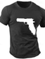 preiswerte Männer Grafik Tshirt-Waffe Pistole bedrucktes grafisches Baumwoll-T-Shirt für Herren, Sport, klassisches Hemd, kurzärmlig, bequemes T-Shirt, Sport, Outdoor, Urlaub, Sommer, Modedesigner-Kleidung