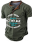 Χαμηλού Κόστους Ανδρικό Γραφικό T-shirt-Δράσε την ηλικία μου Μοντέρνα Καθημερινό Στυλ δρόμου Ανδρικά 3D εκτύπωση Μπλουζάκι Πουκάμισο Henley Δρόμος Υπαίθρια Αθλήματα Εξόδου Κοντομάνικη μπλούζα Μαύρο Βαθυγάλαζο Πράσινο Χακί Κοντομάνικο Χένλι