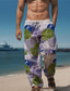 cheap Men&#039;s Plus Size Bottoms-Color Block Geometry Men&#039;s Resort 3D Printed Casual Pants Trousers Elastic Waist Drawstring Loose Fit Straight-Leg Summer Beach Pants S TO 3XL