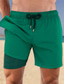 cheap Mens Active Shorts-Men&#039;s Board Shorts Swim Trunks Going out Weekend Breathable Quick Dry Drawstring Elastic Waist with Pockets Plain Short Gymnatics Casual Activewear Green