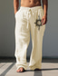 Χαμηλού Κόστους casual παντελόνι-Ανδρικά Βίντατζ Για τον Ήλιο Λευκά παντελόνια Παντελόνια Μεσαία Μέση ΕΞΩΤΕΡΙΚΟΥ ΧΩΡΟΥ Καθημερινά Ρούχα Streetwear Φθινόπωρο &amp; Χειμώνας Κανονικό
