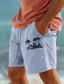 billige Herreshorts-coconut tree mænds 10% hørshorts sommer hawaiianske shorts strandshorts print snøre elastik talje åndbar blød kort afslappet hverdagsferie streetwear