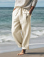cheap Casual Pants-Faith Printed Men&#039;s Cotton Pants Vintage Trousers Outdoor Daily Wear Streetwear Cotton White Green Khaki S M L Mid Waist Elasticity Pants