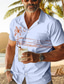 Недорогие Гавайские рубашки-Мужская курортная гавайская рубашка с 3D принтом пальмы в тропиках, кубинский воротник, с коротким рукавом, летняя пляжная рубашка, повседневная одежда для отпуска, от s до 3xl