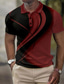 preiswerte Grafik Polo-Geometrie Schrittweise Herren Business-Casual 3D Bedruckt Poloshirt Waffel-Poloshirt Strasse Tragen Sie, um zu arbeiten Freizeitskleidung Waffelstoff Kurzarm Umlegekragen Polo-Shirts Weiß Rote Sommer