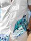 abordables Camisas estampadas para hombre-Tortuga Hawaiano Complejo Hombre Camisas estampadas Exterior Festivos Vacaciones Verano Cuello Vuelto Mangas cortas Blanco, Azul Piscina, Verde Trébol S, M, L Tejido elástico en 4 direcciones Camisa