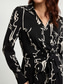 cheap Jumpsuits-Marble Graffiti Playsuit Shirt Collar Long Sleeve Jumpsuit