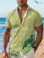 cheap Men&#039;s Printed Shirts-Turtle Men&#039;s Resort Hawaiian 3D Printed Shirt Outdoor Holiday Vacation Summer Turndown Short Sleeves White Blue Green S M L 4-Way Stretch Fabric Shirt