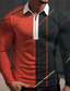 tanie Koszulki polo z nadrukiem-Geometria Męskie Biznes 3D Nadruk Koszulka polo Bluza polo Na zewnątrz Codzienne Streetwear Poliester Długi rękaw Wieczorne Suwak Koszulki polo Żółty Czerwony Wiosna S M L Średnio elastyczny Polo z