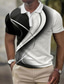 preiswerte Grafik Polo-Geometrie Schrittweise Herren Business-Casual 3D Bedruckt Poloshirt Waffel-Poloshirt Strasse Tragen Sie, um zu arbeiten Freizeitskleidung Waffelstoff Kurzarm Umlegekragen Polo-Shirts Weiß Rote Sommer
