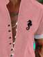 cheap Men&#039;s Printed Shirts-Graphic Prints Men&#039;s Resort Hawaiian 3D Printed Shirt Holiday Vacation Summer Standing Collar Short Sleeves Pink Blue Purple S M L Shirt