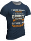 Χαμηλού Κόστους Ανδρικό Γραφικό T-shirt-Γραφική Γέρος Γκρινιάρης Στυλ δρόμου Ανδρικά 3D εκτύπωση Μπλουζάκι Υπαίθρια Αθλήματα Αργίες Εξόδου Κοντομάνικη μπλούζα Μαύρο Βαθυγάλαζο Χακί Κοντομάνικο Στρογγυλή Ψηλή Λαιμόκοψη Πουκάμισο