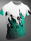 Χαμηλού Κόστους Ανδρικό Γραφικό T-shirt-Γραφική Συνδυασμός Χρωμάτων Φλόγα Αθλήματα Καθημερινά Καθημερινό Ανδρικά 3D εκτύπωση Μπλουζάκι Υπαίθρια Αθλήματα Αργίες Εξόδου Κοντομάνικη μπλούζα Ρουμπίνι Θαλασσί Βυσσινί Κοντομάνικο