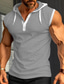 voordelige Gym tanktops-Voor heren Singlet Wafel Shirt Onderhemd Mouwloos shirt Effen Capuchon Buiten Uitgaan Mouwloos Kleding Modieus Ontwerper Spier