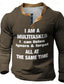 abordables T-shirts graphiques pour hommes-Marrant Je suis un multitâche Mode Design Décontractées Homme 3D effet Chemise Henley Shirt T-shirt gaufré Plein Air Sport extérieur du quotidien T-shirt Noir Marron Vert manche longue Henley Chemise