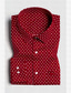 cheap Men&#039;s Casual Shirts-Men&#039;s Shirt Button Up Shirt Casual Shirt Red Long Sleeve Polka Dot Lapel Daily Vacation Front Pocket Clothing Apparel Fashion Casual Comfortable