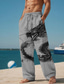 tanie Męskie spodnie plus size-Smok abstrakcyjne męskie spodnie na co dzień z nadrukiem 3D spodnie w pasie ściągany sznurkiem luźny krój proste nogawki letnie spodnie plażowe od s do 3xl